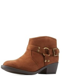 Charlotte Russe Harnessed Low Profile Ankle Booties