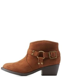 Charlotte Russe Harnessed Low Profile Ankle Booties