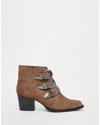 Asos Collection Rebel Suede Western Ankle Boots