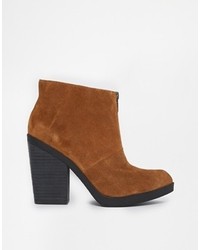 Asos Eternal Flame Suede Ankle Boots Tobacco