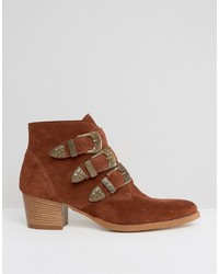 Asos Ryder Suede Buckle Ankle Boots