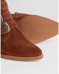 Asos Ryder Suede Buckle Ankle Boots