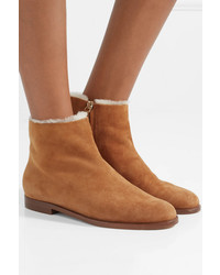 Mansur Gavriel Shearling Lined Suede Ankle Boots
