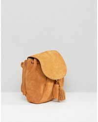 Asos Suede Mini Backpack With Tassels