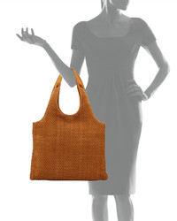 Elizabeth and James Zoe Woven Suede Carryall Bag Dune
