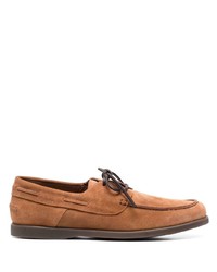 Doucal's Stitched Suede Oxford Shoes