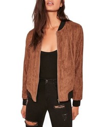 Missguided Faux Suede Bomber Jacket