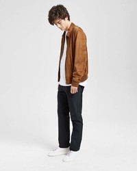 Theory Suede Collared Bomber Jacket