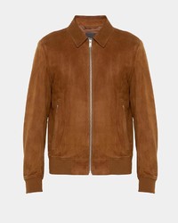 Theory Suede Collared Bomber Jacket