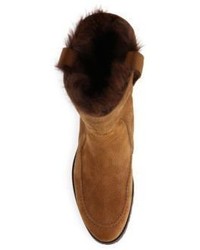 Jimmy Choo Deane Flat Suede Fur Boots