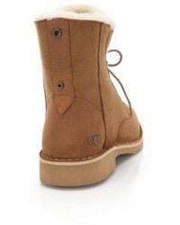 UGG Quincy Shearling Trimmed Lace Up Boots