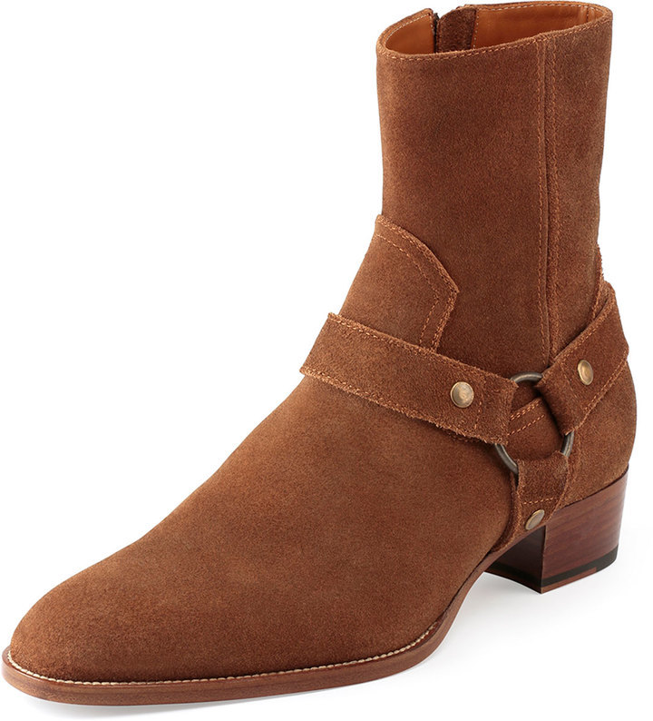 suede harness boots mens
