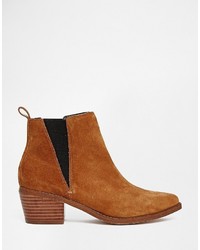 Asos Risked It Pointed Suede Western Chelsea Boots