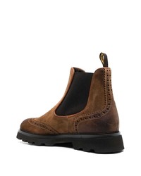 Doucal's Suede Leather Curve Panel Boots