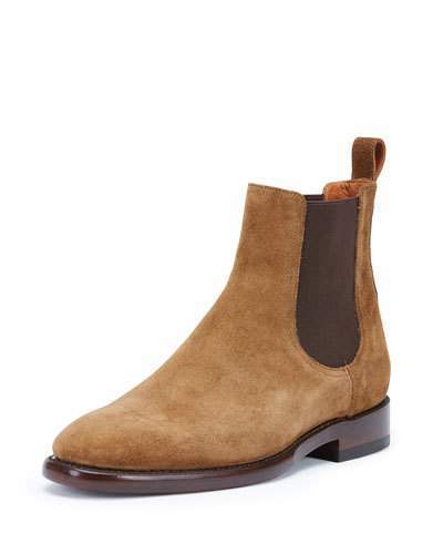 chestnut suede chelsea boots