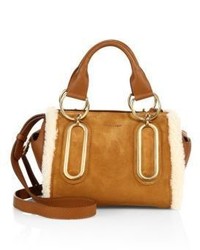 See by Chloe Paige Suede Shearling Shoulder Bag