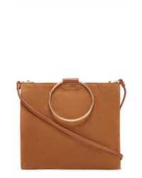 THACKE R Le Pouch Suede Ring Handle Crossbody Bag