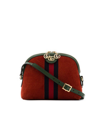 Gucci Red Ophidia Suede Cross Body Bag