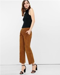 Express Genuine Suede Flat Front Culottes