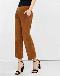 Express Genuine Suede Flat Front Culottes