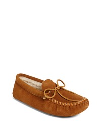 Minnetonka Suede Moccasin With Faux