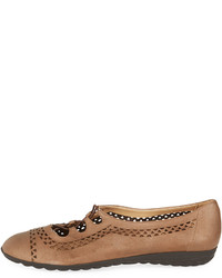 Sesto Meucci Bizzy Perforated Slip On Flat Brown