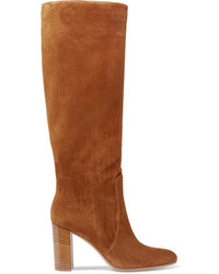 Gianvito Rossi 80 Suede Knee Boots Brown