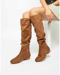 ASOS DESIGN Connie Faux Shearling Knee Boots