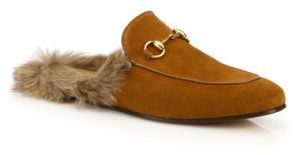 loafer fur slides