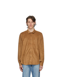 Tobacco Suede Long Sleeve Shirt