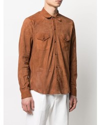 Tagliatore Perforated Long Sleeved Shirt