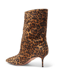 Aquazzura Very Boogie 60 Leopard Print Suede Ankle Boots