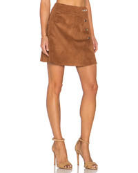 1 STATE 1 State Side Button A Line Mini Faux Suede Skirt