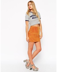 Asos Collection Mini Skirt In Suede