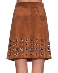 Sonia Rykiel Eyelet Embellished Suede Skirt