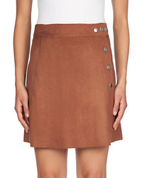 1 STATE Faux Suede A Line Mini Skirt