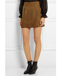 Saint Laurent Fringed Suede Mini Skirt