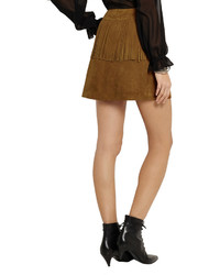 Saint Laurent Fringed Suede Mini Skirt