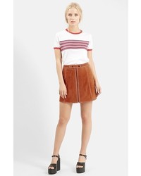 Topshop Suede A Line Miniskirt