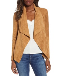 Tobacco Suede Open Jacket