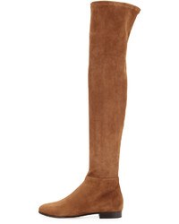 Jimmy Choo Myren Stretch Suede Over The Knee Boot Khaki Brown