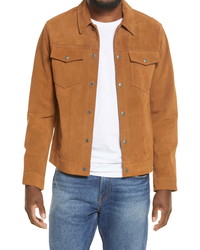 Tobacco Suede Shirt Jackets for Men | Lookastic