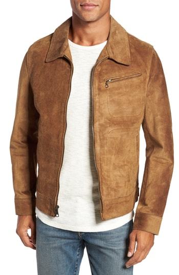 Schott NYC Unlined Rough Out Oiled Cowhide Trucker Jacket, $995