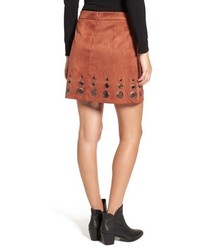 Glamorous Grommet Faux Suede A Line Skirt