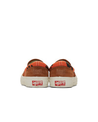 Vans Brown And Orange Modernica Edition Hawaii Classic Slip On Sneakers