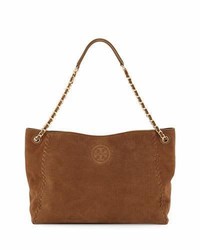 Tory Burch Marion Slouchy Suede Chain Tote Bag River Rock