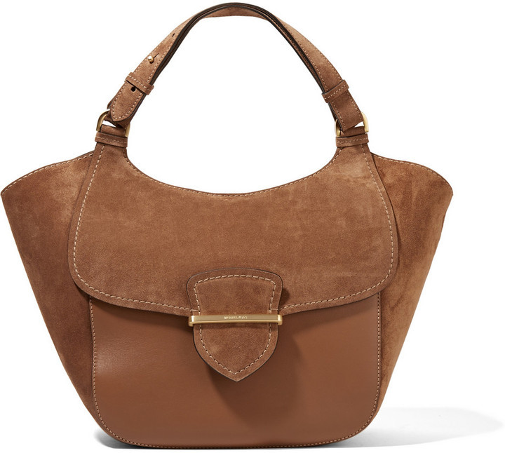 Michael Kors Michl Kors Collection Josie Large Suede And Leather Tote Brown,  $1,950  | Lookastic