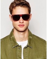 Asos Brand Flatbrow Sunglasses In Stripey Tort