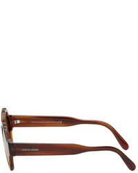 Giorgio Armani Brown Round Sunglasses