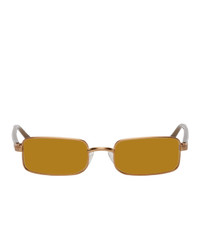 Dries Van Noten Gold Linda Farrow Edition Mirror Sunglasses
